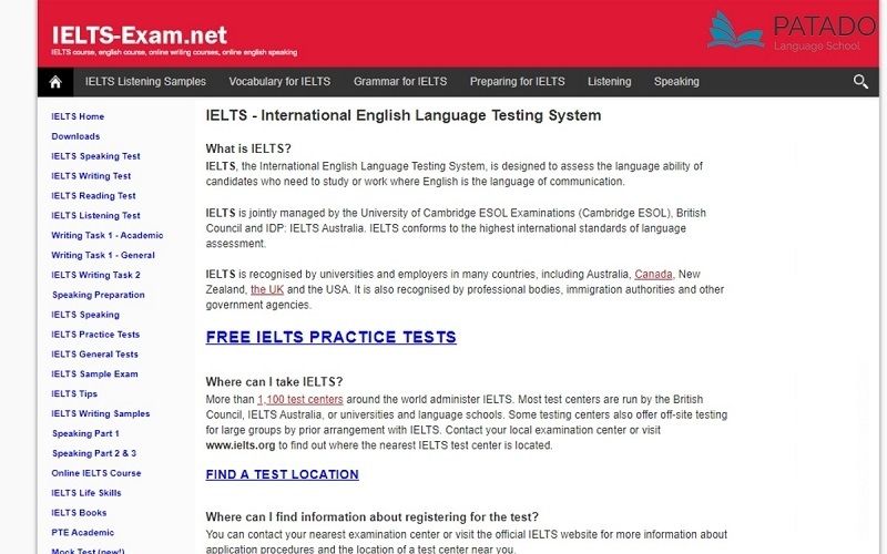 Website luyện thi IELTS Exam