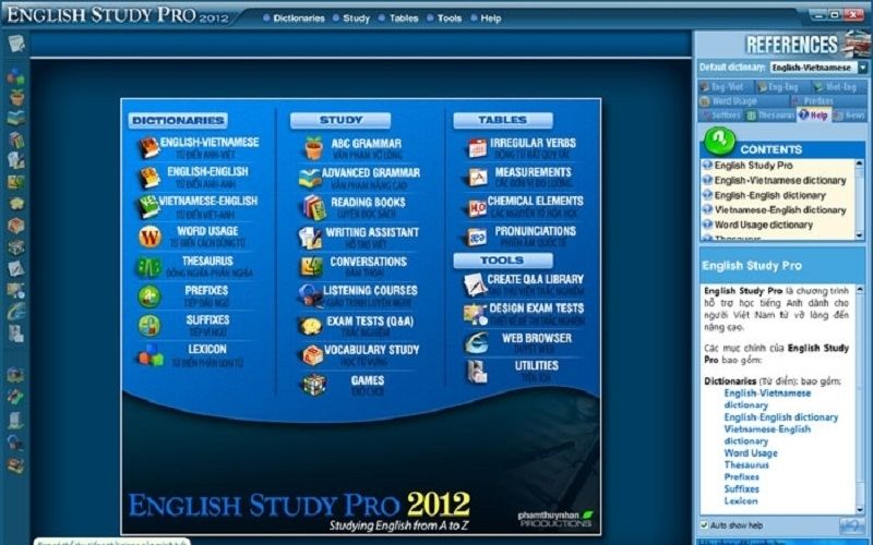 Phần mềm học tiếng anh English study pro